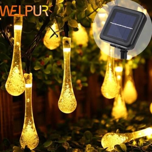 Solar Light Raindrops 5M 7M LED String Lights Fairy Lights Solar Garland Garden Wedding Holidays Christmas Decoration Outdoors