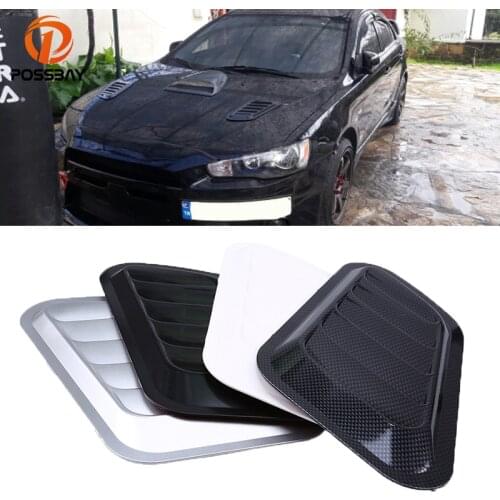 POSSBAY Universal Car Air Flow Vent Shark Griiles Side Fender Covers Auto Intake Turbo Bonnet Hood Stickers Decoration