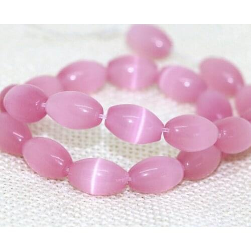 Top quality unique design lovely pink opal stone beads cats eyes semi-precious stone 8*12mm loose jewelry making 14inch B1565