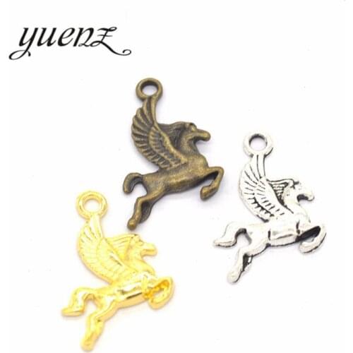 YuenZ 20pcs Antique Fly Horse Charms Metal Pendants for Necklace Bracelet Jewelry Making Jewelry Handmade Crafts 20*15mm D928