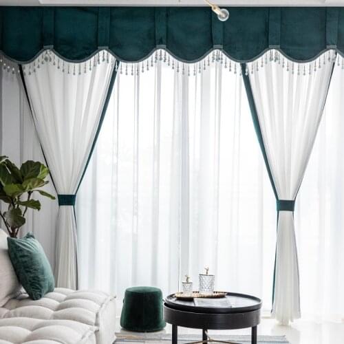 Curtains for Living Room Nordic Minimalist Flannel Curtain Head Gauze Curtain Balcony Bay Window White Tulle Dining Room Bedroom