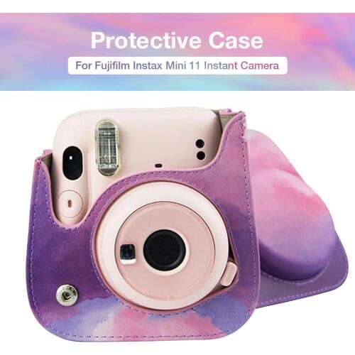 Camera Package Protective Case Portable Soft PU Leather Bag With Adjustable Shoulder Strap For Fujifilm Instax Mini 11 Camera