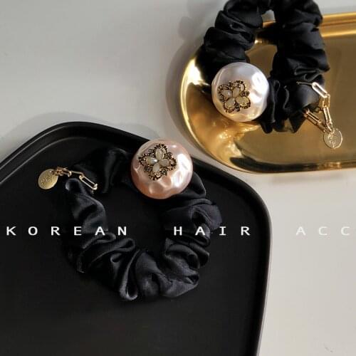 Boutique Super Pearl Hair Tie Rope Elastic Hair Bands Luxury Ocean Baroque Diamond Pearl Hair Accessories Rubber Band Wholesale