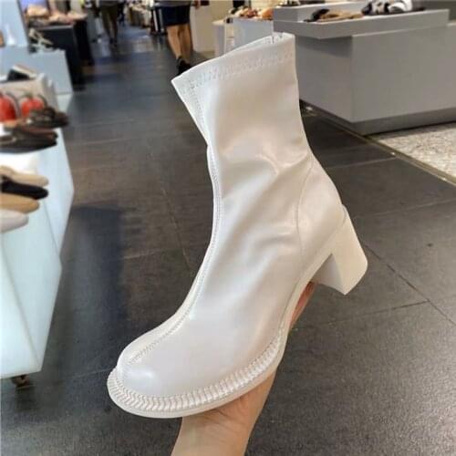 2021 New Leather Womens Boots Lace Up Fashion ZIP Motorcycle Boots Autumn Women Ankle Boots Split Leather Waterproof