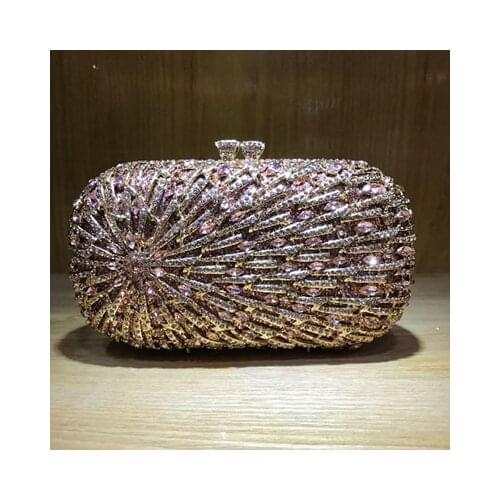 Women green Evening Bags Metal Fashion Luxurious Lady Clutch black Crystal Chain Shoulder Handbags For Wedding Party purse gold