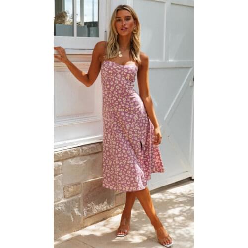 Womens Maxi Boho Dress Floral Summer Beach Evening Party Long Sundress