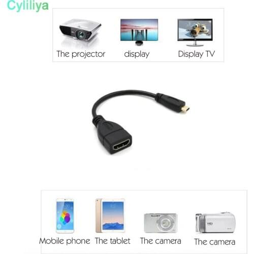 10pcs 15cm Micro HDMI to HDMI male to female Adapter Cable Convertor for HDTV MAC PC 1080P