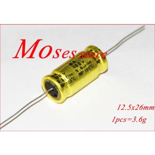 100v 5.6uf NP Bipolar Original New Axial Audio Electrolytic Capacitor Capacitance 13x26mm +/- 20% 10pcs