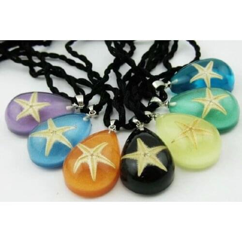 16 pcs fashion real star fish pendant mixed drop style jewelry