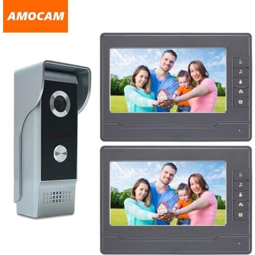 7" Monitor Video Doorbell Door Phone Kit Aluminum Alloy Door Camera Video Intercom interphone system for Home villa 2-screen