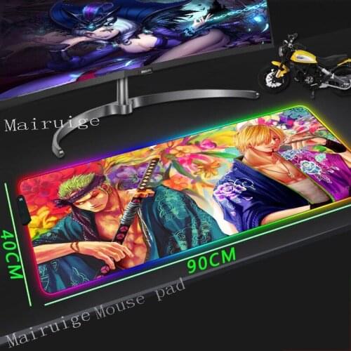 Mairuige Swordsman Large RGB Mouse Pad Sewing Anime Swordsman Magazine Laptop Computer Desk Mat Rubber Universal Non-slip Xxl