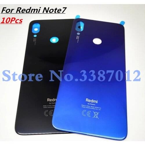 10Pcs/Lot Original For Xiaomi Redmi Note7 Note 7 Pro Back Battery Cover Glass Panel Rear Door Housing Case
