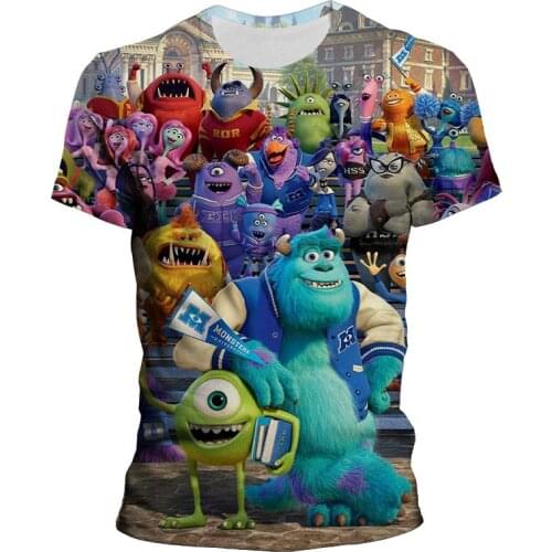 Sully Fur Monsters Inc Inspired men T-Shirt women all over 3D print fashion girl t shirt boy tops tees Short Sleeve tshirts