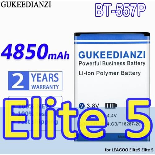 GUKEEDIANZI High Capacity Battery BT-557P 4850mAh for LEAGOO Elite5 Elite 5 Bateria