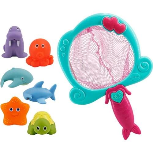Bath Toy Fishing Games with Fish Net Safe Smooth Bathtub Toy