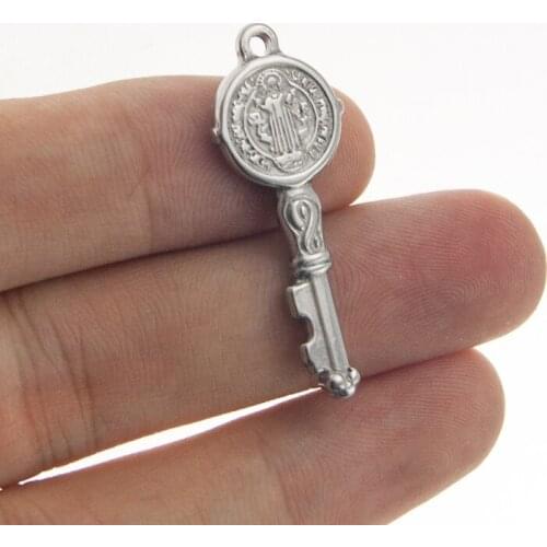 Saint Benedict Medal stainless steel stamping charms key pendants tags 30pcs