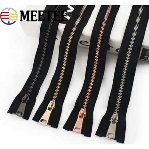 5pcs Meetee 15/60/70/80cm 5# Metal Zippers Auto Lock Zips for Down Coat Garments Zipper Shoes Pocket Garment Sewing Accessories