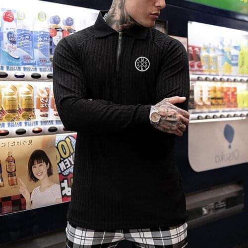 New Fashion Sweaters Men Classic Casual Turn-down Collar Pull Homme Slim Fit Thin Pullovers Men Autumn Winter Polo Knitwear