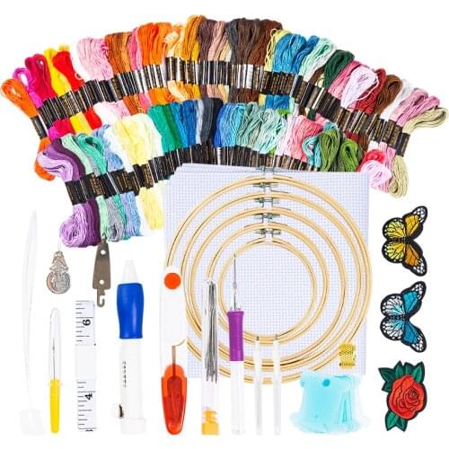 New Embroidery Kit Punch Needle Embroidery Patterns Punch Needle Kit Crafts Tool Embroidery Pen Threads for Sewing Knitting DIY