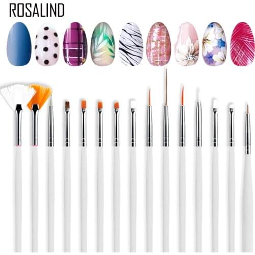 ROSALIND Nail Brushes Set for Manicure DIY Tool Set 3D Gel Acrylic Brushes Liner Pen Nail Art Brush For Nails Design
