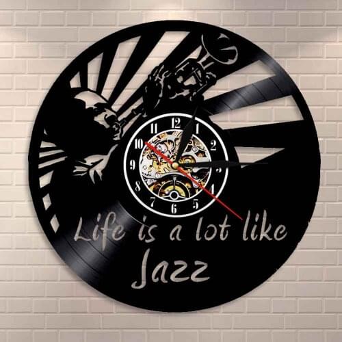 Music Quotes Wall Art Jazz Is A Lot Like Life Vinyl Record Clock Vintage Wall Clock Jazz Art Music Clock Gift For Jazz Lovers