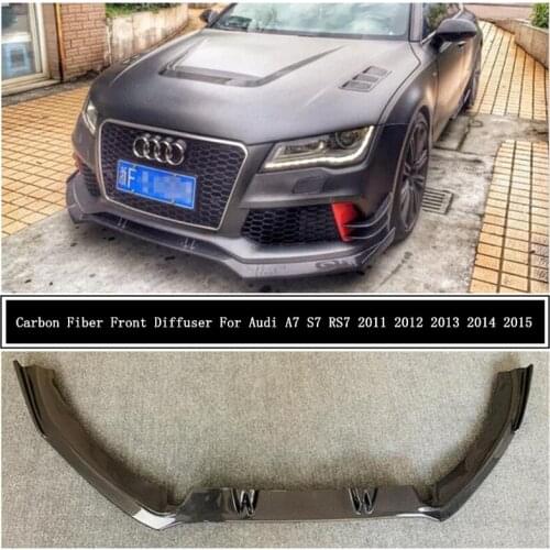 For Audi A7 S Line S7 RS7 2011 2012 2013 2014 2015 Carbon Fiber Front Bumper Diffuser Lip Spoiler High Quality Car Accessories
