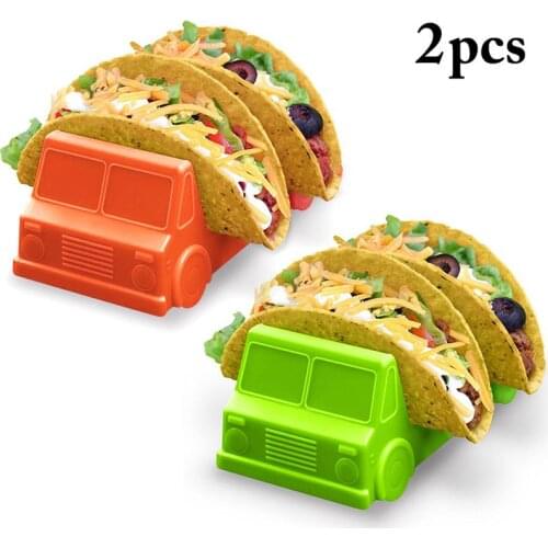 2pcs Convenient Chic Plastic Taco Holder Stand Tray Rack Oven Dishwasher Safe Restaurant Hot Grill Baking Supplies Bakeware