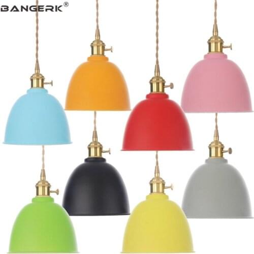 Industrial Loft Decor LED Pendant Light Modern Copper Iron Hanging Lamp Switch Dining Room Home Lighting Indoor Luminaire
