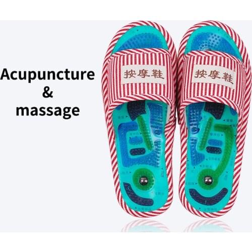 KLASVSA Reflexology Foot Acupoint Slipper Massage Promote Blood Circulation Relaxation Health Foot Care Shoes Pain Relief