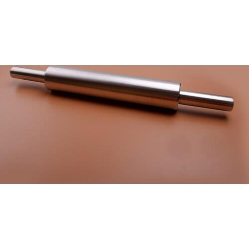 Silver Stainless Steel Rolling Pin Non-stick Pastry Dough Roller Baking Pizza Bread Dumplings Noodles Cookie Pie Making Tool