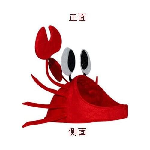 Hats 10 pieces Lovely Red Lobster Crab Sea Animal Hat Costume Accessory Adult Child Cap New 2021