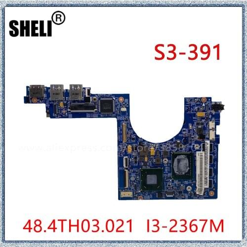 SHELI For Acer Aspire S3 S3-391 MS2346 S3-371 Laptop Motherboard With I3-2367M CPU HM2-CR UMA 48.4TH03.021 12201-2 Mainboard