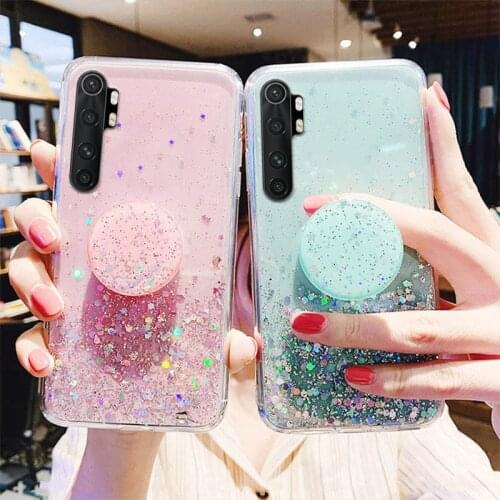 Silicon Case For Xiaomi Mi 10T Lite Cases Glitter Epoxy Cover Xiaomi Redmi Note 10 9 8 Pro 8T 10s 9s 9A 9C 7 Mi 10 Ultra Fundas