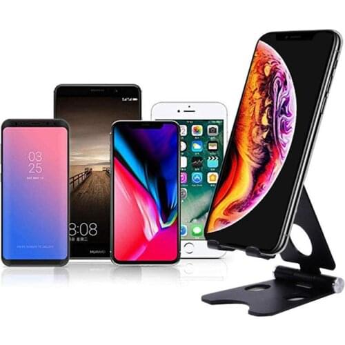 Foldable Aluminum Stand for Phone Universal Desk Mobile Phone Holder 270° Rotatable Metal Mount for iPhone X/XS/XR Samsung S10