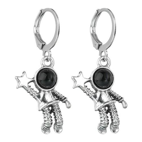 YADA ins Silver Color Astronaut shape Earring Punk Crystal Statement Drop Earring For Women Jewelry cartoon Earrings ER200182