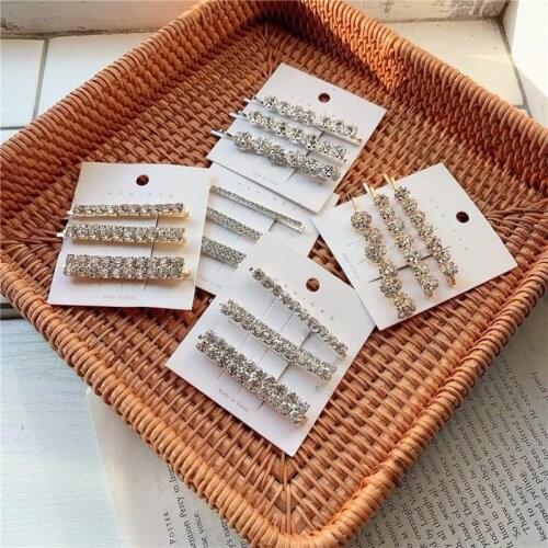 Girl Crystal Hair Clips Temperament Full Diamond Rhinestone Elegant Barrettes Hairgrips Women Hair Accessories Luxury Hair Grips