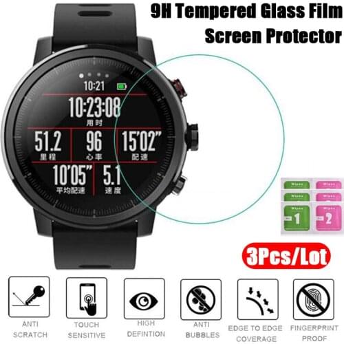 9H Ultra HD Tempered Glass Screen Protector For Xiaomi Huami Amazfit GTR Pace Verge Ares Stratos 3 Accessories For Amazfit T-Rex