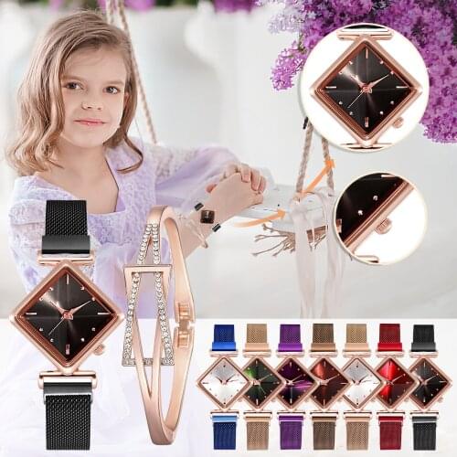 WomenS Watch Diamond Watch Bracelet Fashion Personality Combination Set Different Color Numbers часы женские наручные2021 04