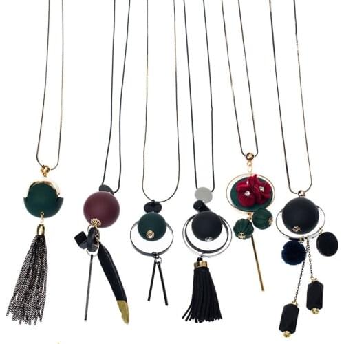 Womens Necklace Bohemian Geometric Round Vintage Tassel Long Sweater Chain Necklaces Fashion Women Jewelry Accessories