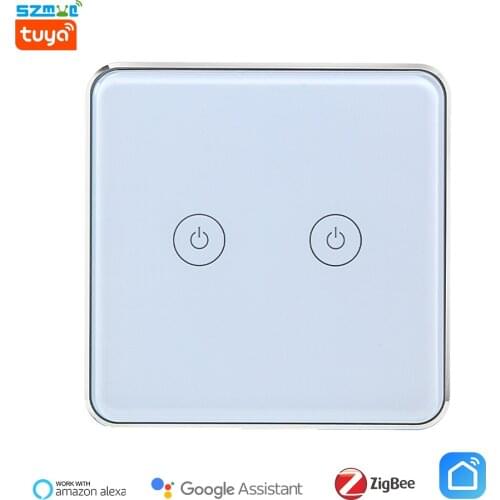 ZigBee Single Live Switch No Neutral Smart Life Tuya Wireless Switches with Magnetic Relay Supports Google Free Customize Button