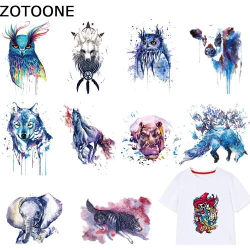 ZOTOONE Animal Stickers Cute Unicorn Patches Iron on Transfers for Clothes T-shirt Heat Transfer for Kids Accessory Appliques F1