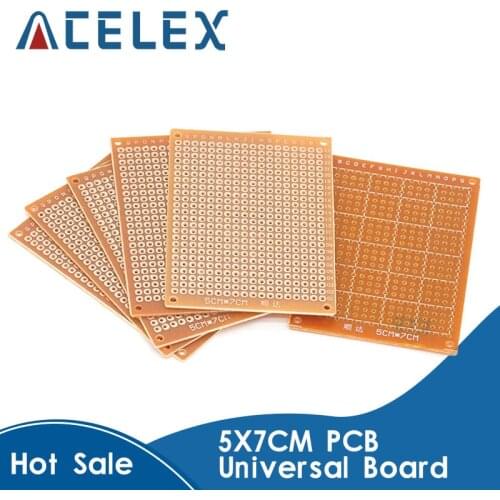10Pcs 5*7 PCB 5x7 PCB 5cm 7cm DIY Prototype Paper PCB Universal Board yellow