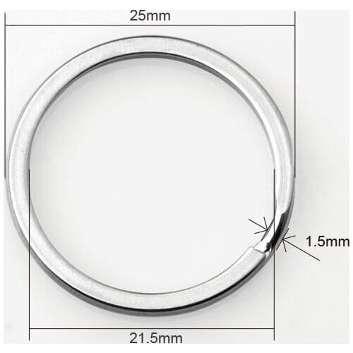 25mm iron nickel plated steel split key rings keyrings for key chain keychain accessories DIY S1525 800pcs/bag