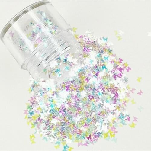 50g Nail Glitter Sequins Holographic Laser Butterfly Flakes Nail Art 3D Decoration