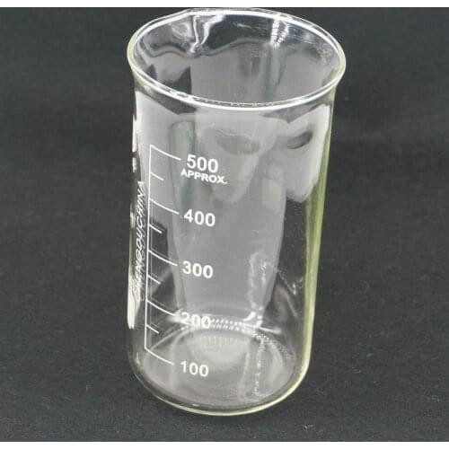 500ml Tall Form Beaker Chemistry Laboratory Borosilicate Glass Transparent Beaker Thickened with spout