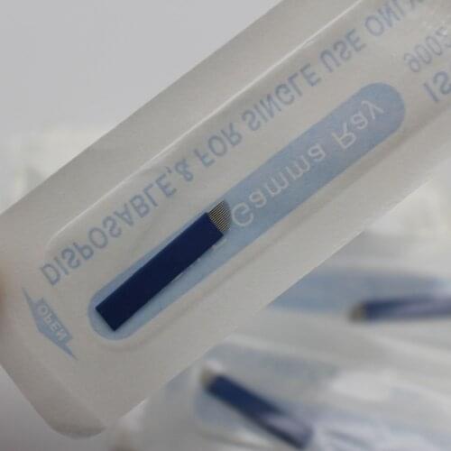 100 Pcs 14 Needles Microblading Needle Permanent Makeup Eyebrow Tattoo Manual Blade For 3D Eyebrow Tattoo Microblading