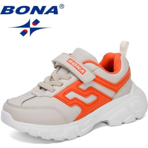 BONA 2021 New Designers Trendy Sneakers Kids Casual Boys Running Shoes Children Sports Shoes Fashion Walking Footwear Soft Light