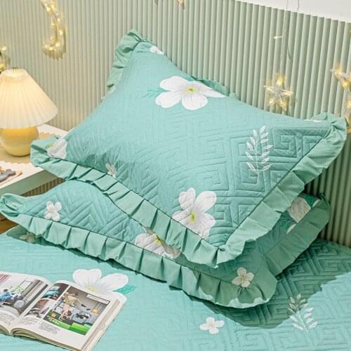 48x74cm One-Pair Floral Printed Pillowcase Adult Package Skin-Friendly Brushed High-Density Adult Student Pillow Case