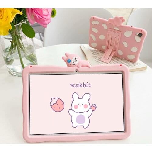 Stand Cover For Samsung Galaxy Tab A 8.0 Inch 2019 SM-T290 T295 T297 Case Funda Kids Safe Cartoon Tablet Silicone Shell+Straps