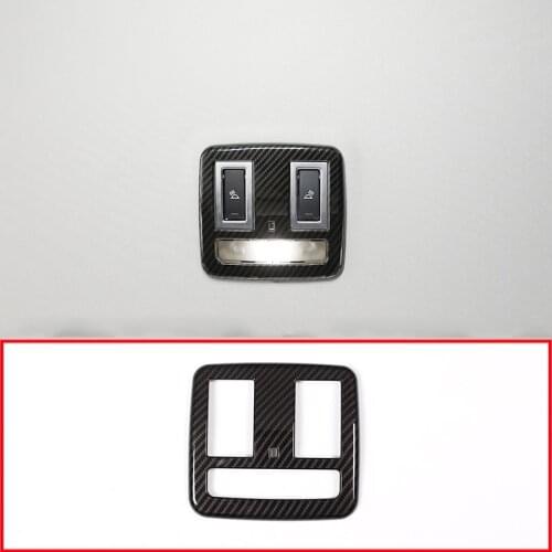 For Jaguar XE X760 XF X260 2016-2018 Auto Interior Accessories ABS Carbon fiber Chrome Rear Roof Reading Light Frame Trim